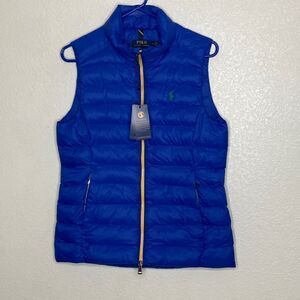 POLO Ralph Lauren Women’s Blue Puffer Vest Size M NWT